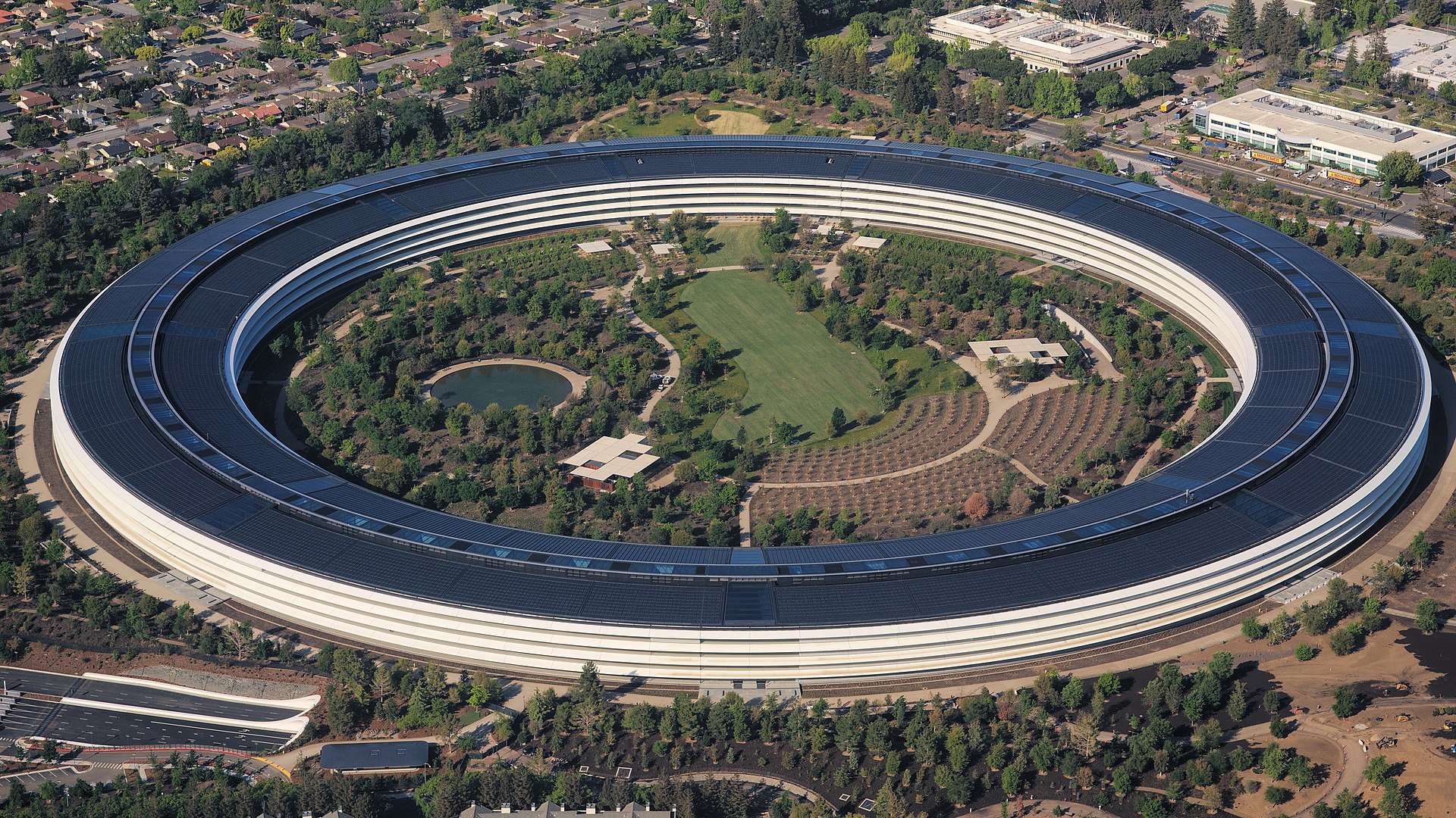 Kaliforniya’daki Apple Park kampüsünün havadan görünümü (temsili).