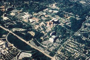 Bethesda, Maryland’de NIH kampüsünün havadan görünümü (temsili).