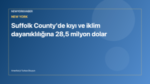 Temsili editoryal görsel: Long Island kıyısı, deniz duvarı ve yol altyapısı.