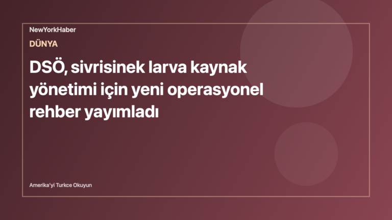 DSÖ, sivrisinek larva kaynak yönetimi için yeni operasyonel rehber yayımladı için temsili NewYorkHaber editoryal görseli