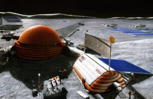 NASA’nın Ay üssü konsept çizimini gösteren temsili kamu görseli.