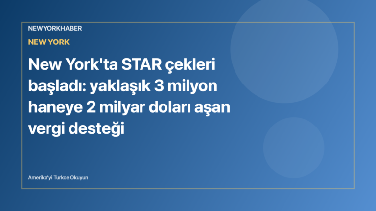 NewYorkHaber için hazırlanmış editoryal görsel: vergi desteği çeki ve New York konut silüeti.