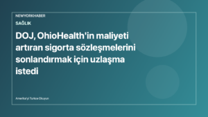 NewYorkHaber için hazırlanmış editoryal görsel: hastane, sigorta ve rekabet hukuku teması.