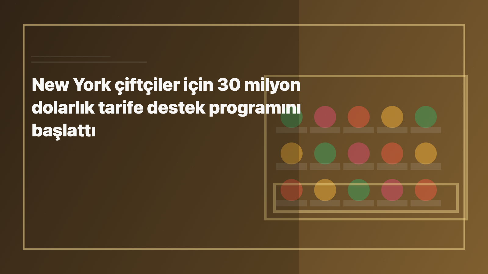 Temsili editoryal görsel: New York çiftçiler için 30 milyon dolarlık tarife destek programını başlattı